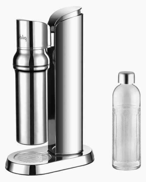 Saturator ze stali szlachetnej z butelką glass