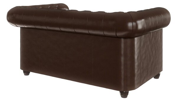 Ciemnobrązowa sofa z imitacji skóry 148 cm York – Ropez