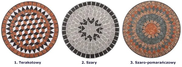 3-cz. szary ceramiczny zestaw mebli bistro K4-G75