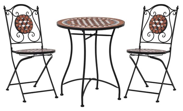 3-cz. ceramiczny, terakotowy zestaw mebli bistro S0-R57