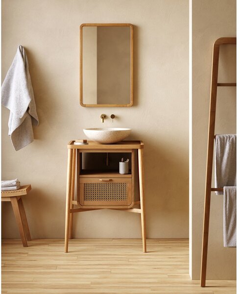 Lustro z drewnianą ramą ścienne 45x70 cm Shamel – Kave Home