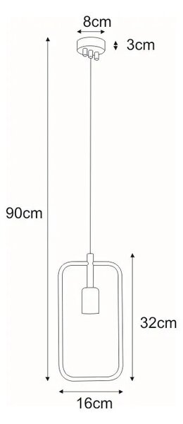 Loftowa lampa wisząca prostokąt - S083 P8-K29