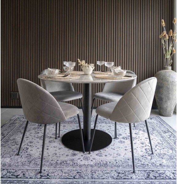 Jasnoszare aksamitne krzesła zestaw 2 szt. Geneve – House Nordic