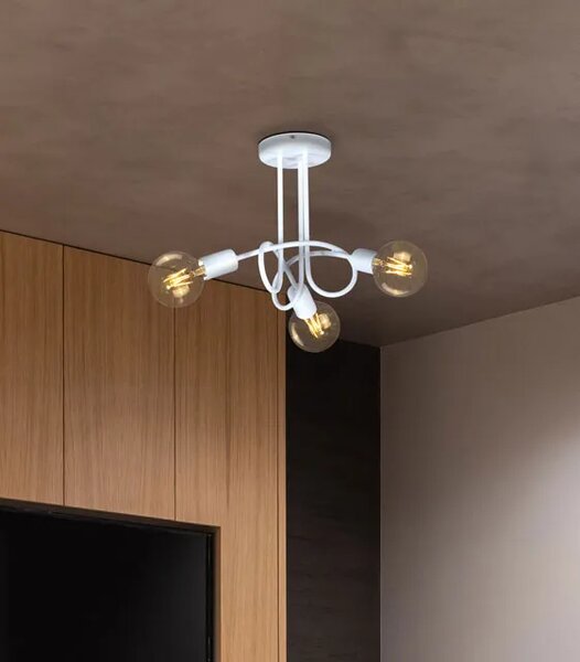 Biała lampa sufitowa supeł loft - S146 E6-T82