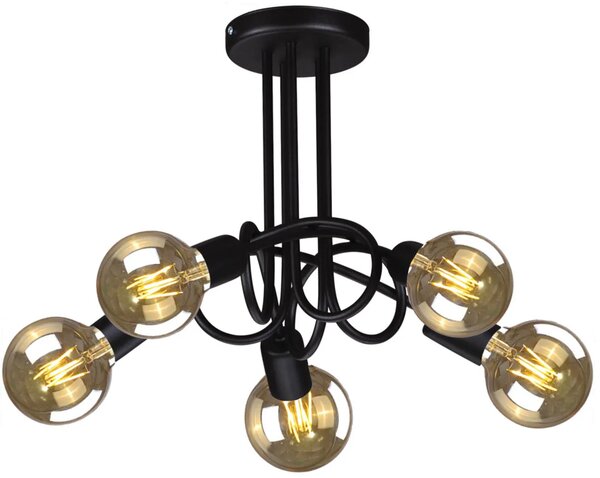 Czarna loftowa lampa sufitowa supeł - 4X S147 R6-F58