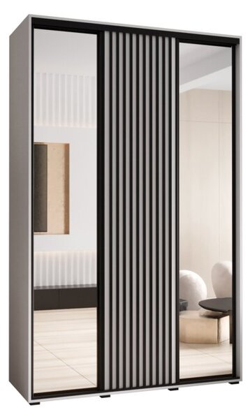Szafa przesuwna wysoka Lanko 2 150, gł. 60 cm biały + biały + czarny