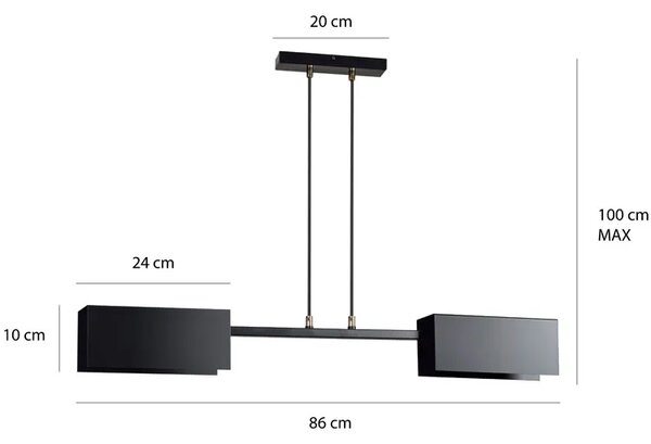 Czarna nowoczesna lampa wisząca - D018-Hertis