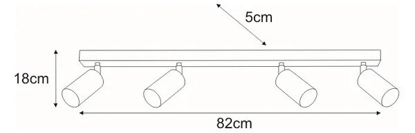 Biała lampa sufitowa punktowa spot - S157 L7-W86