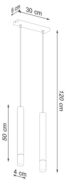 Biała podwójna lampa wisząca tuba - S160-Tixa