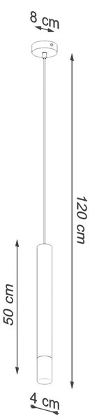 Czarna punktowa lampa wisząca tuba - S159-Tixa