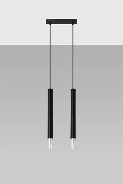 Czarna podwójna lampa wisząca tuba - 8X S160 S7-K08