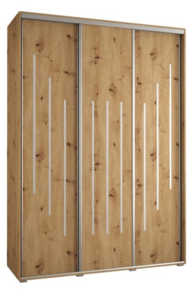 Szafa przesuwna wysoka Davos 8 180, gł. 60 cm artisan + artisan + srebrny
