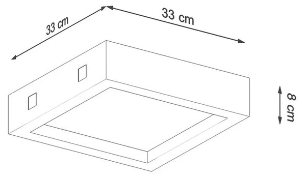 Kwadratowy plafon betonowy loft - 5X S182 B9-A40
