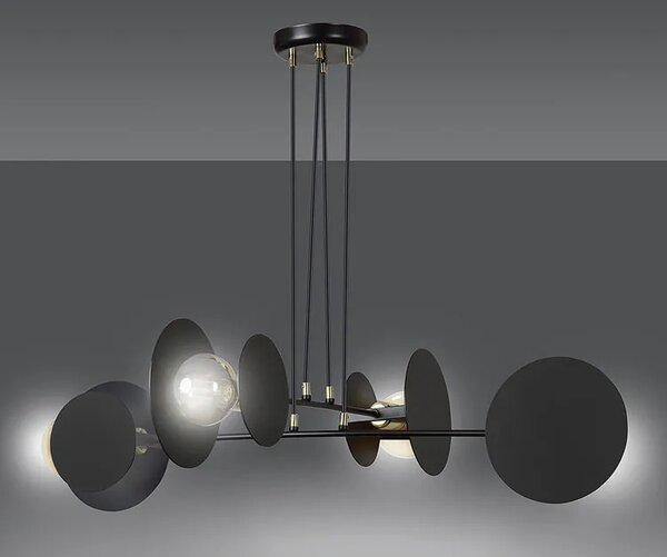 Czarna industrialna lampa wisząca - 2X D027 C1-S18