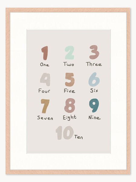 Oprawiony druk cyfrowy Cute Numbers, różne rozmiary