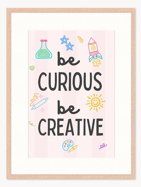 Oprawiony druk cyfrowy Be Curious, Be Creative, różne rozmiary
