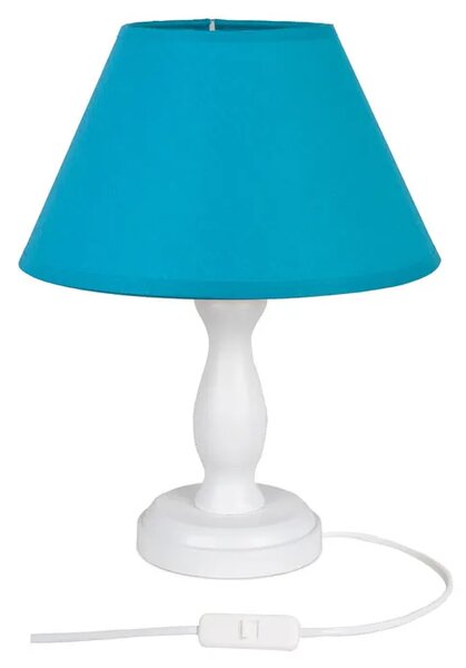 Biało-niebieska lampka na szafkę nocną - S193-Kadex