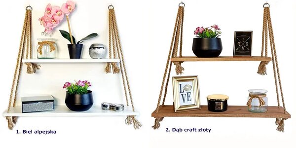 Nowoczesne półki wiszące dąb craft złoty M9-C38