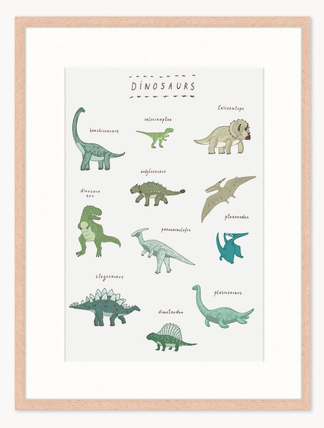 Oprawiony druk cyfrowy Dinosaurs, różne rozmiary