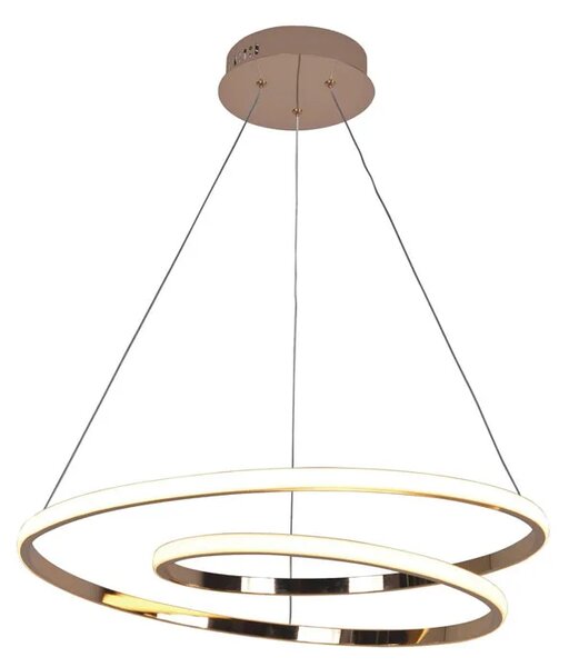 Lampa wisząca LED glamour różowe złoto - S013-Golia