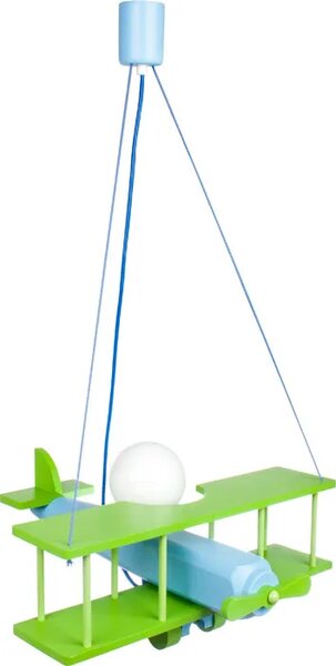 Zielono-niebieski żyrandol samolot dla dzieci - S198-Frela