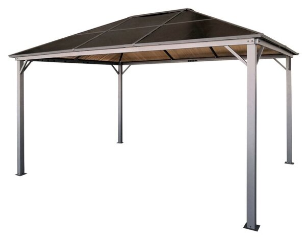 Pawilon ogrodowy 3x4 m szary – altana pergola z poliwęglanowym dachem 12 m²