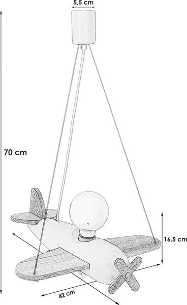 Granatowa dziecięca lampa wisząca samolot - S201-Rolia