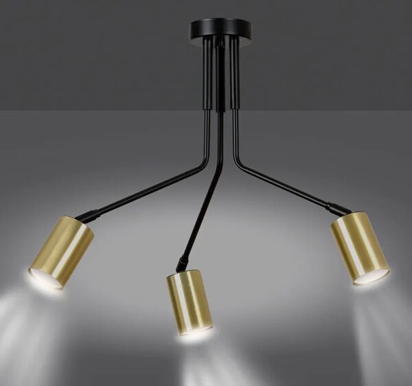 Czarna potrójna loftowa lampa sufitowa - D059 F1-R26