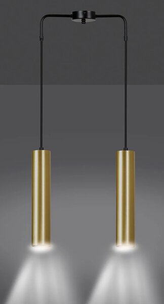 Czarna podwójna lampa wisząca tuba - 6X D062 S8-W28