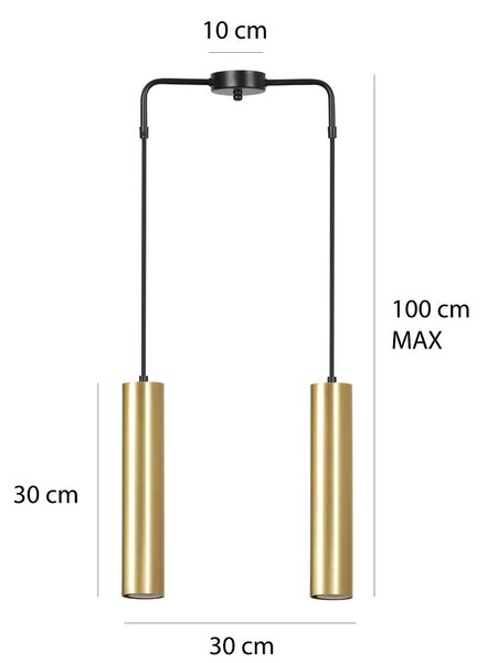 Biała podwójna lampa wisząca tuba - D062 R1-P23