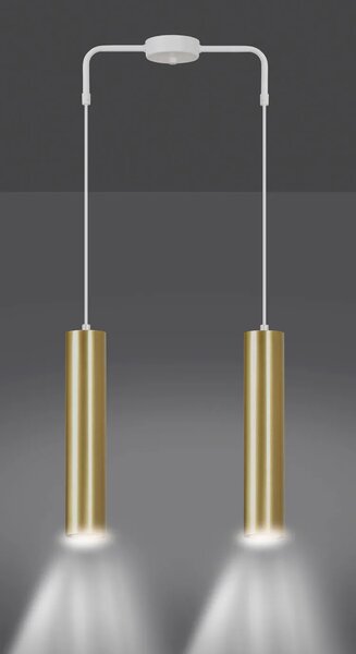 Biała podwójna lampa wisząca tuba - D062 R1-P23