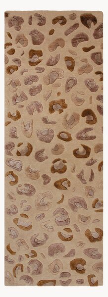 Ręcznie tuftowany chodnik z wiskozy z wypukłą strukturą Leopard Print