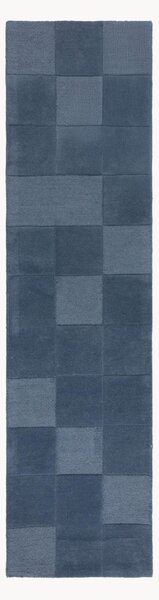 Ręcznie tuftowany chodnik z wełny z wypukłą strukturą Checkerboard