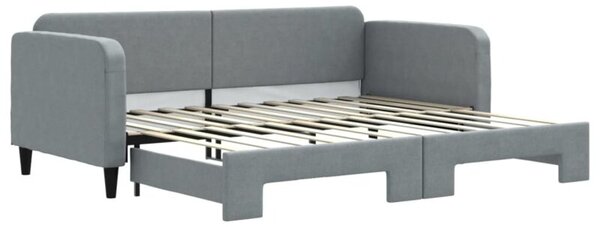 Sofa rozsuwana, jasnoszara, 90x200 cm, tkanina