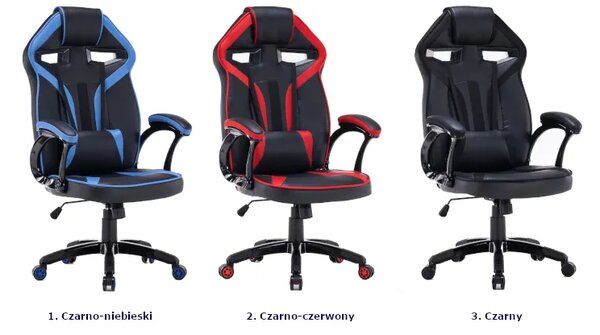 Czarno-niebieskie krzesło gamingowe H1-M41
