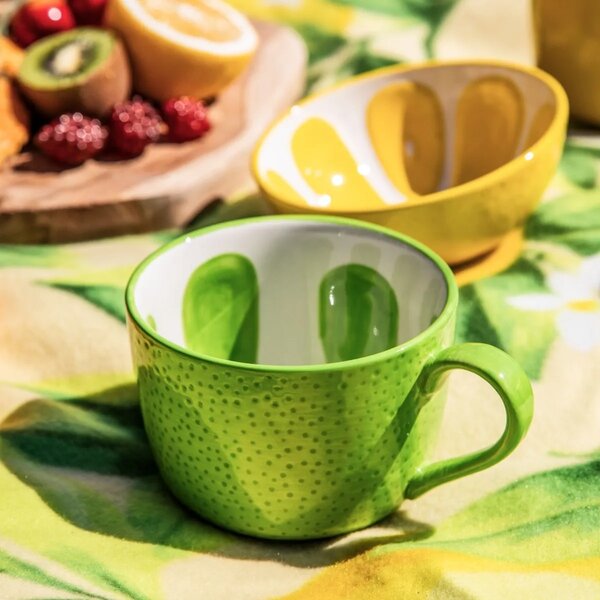 Altom Zestaw ceramicznych kubków jumbo Tropicanalimonka 470 ml, 2 szt