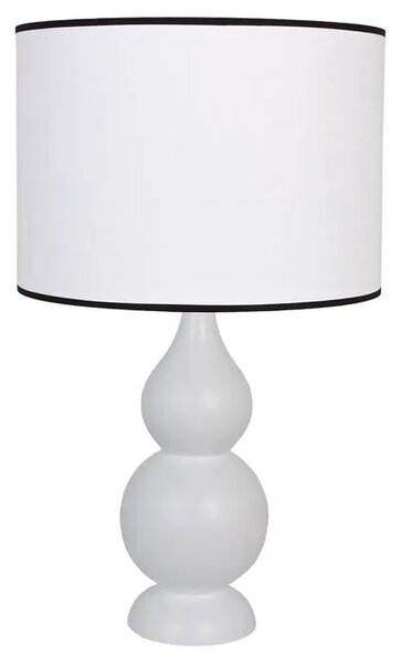 Biała drewniana lampka stołowa skandynawska - S223-Moniza