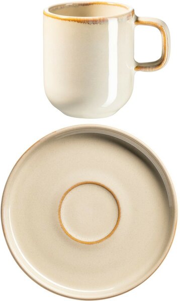 Mäser Zestaw filiżanek do espresso z spodkami Cordelia Sand, 6+6 szt