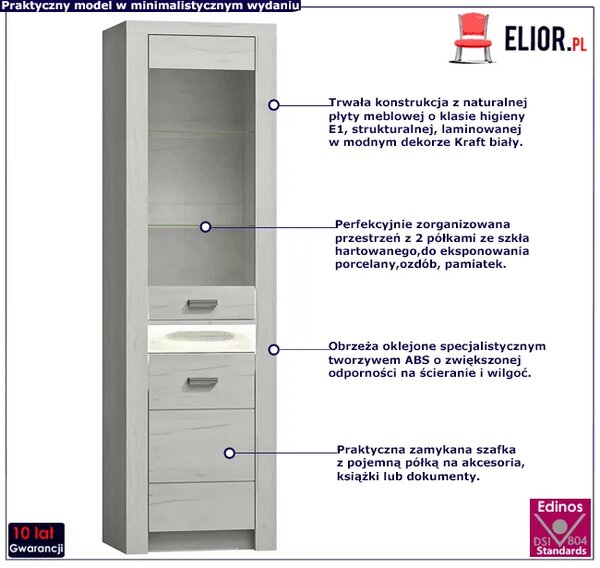 Witryna w kolorze kraft biały B4-Z90