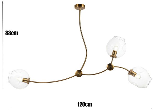 Lampa sufitowa Adamo nad wyspę do jadalni złota led