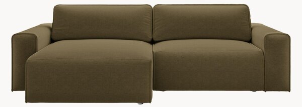 Sofa narożna z szenilu z funkcją spania i schowkiem Victor (3-osobowa)