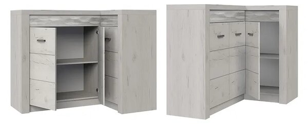 Komoda narożna kraft biały T5-M09