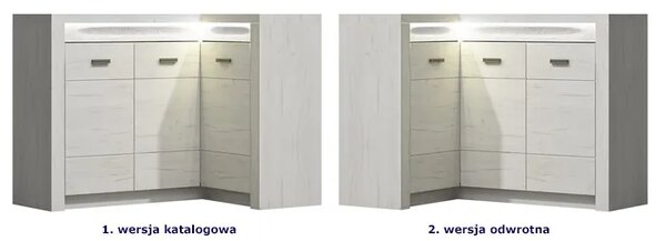 Komoda narożna kraft biały T5-M09