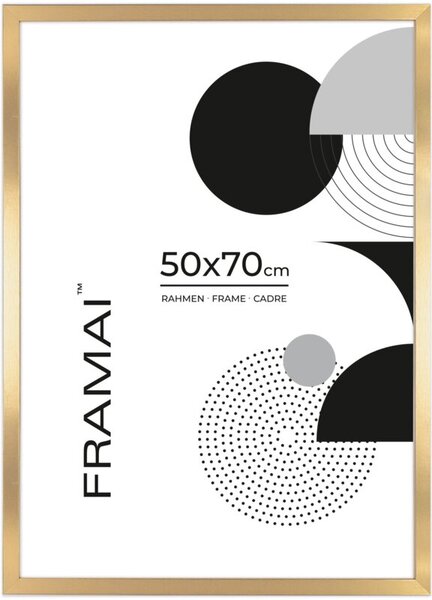 Złota ramka na zdjęcia w rozmiarze 50x70 cm FRAMAI®