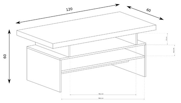 Ława dwupoziomowa kraft biały H1-E31