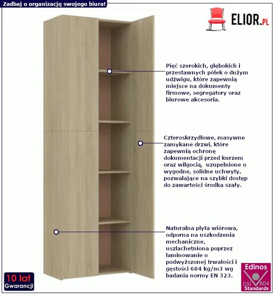 Beżowa szafa biurowa A6-P35
