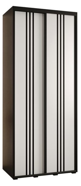 Szafa przesuwna wysoka Davos 6 100, gł. 60 cm czarny + biały + czarny