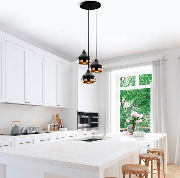 Lampa wisząca Yildo - 6871, czarny-miedziany