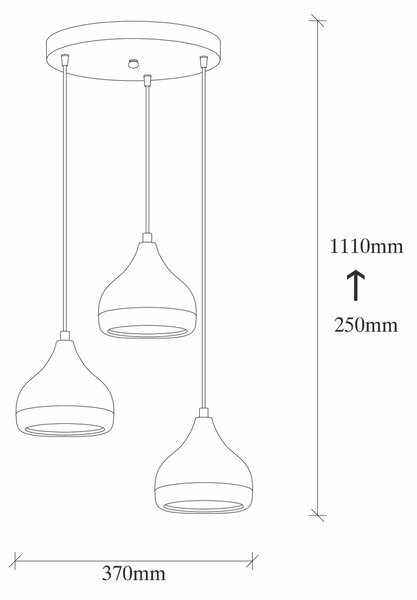 Lampa wisząca Yildo - 6871, czarny-miedziany