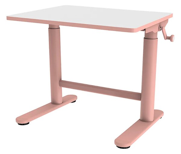 Różowe wąskie biurko ergonomiczne dziecięce - Otiso